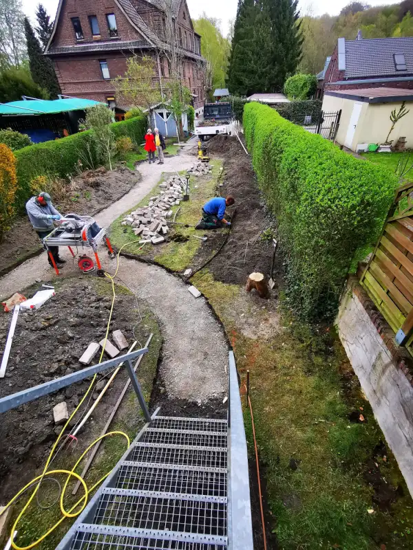 Blick vom Treppenpodest während der Bauphase
