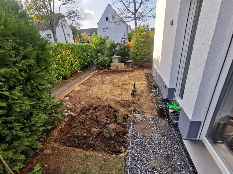Aushub für die neue Terrasse