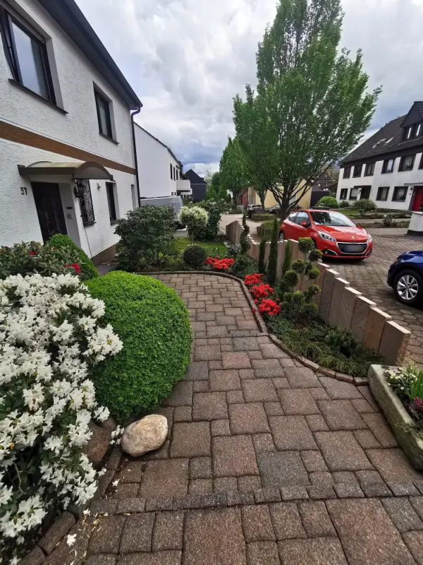 Palisaden, Formgehölze und Azaleen im Frühjahr